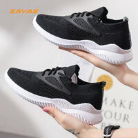 Giày thể thao sneaker nữ màu đen đế êm nhẹ thoáng khí thương hiệu ZAVAS - S392 - Hàng chính hãng - 37