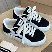Giày thể thao sneaker nữ màu xanh, đen cổ thấp đế độn tăng chiều cao G82 - Anh Store