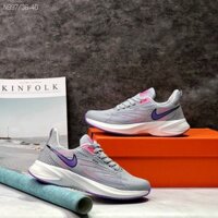 Giày Thể Thao Sneaker Nữ N997 Xám Viền Tím + Full Box J006 [Tặng Kèm 1 Đôi Tất/Vớ]