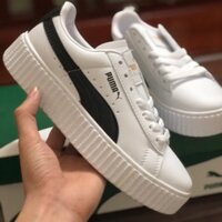 Giày Thể Thao Sneaker nữ trắng viền đen đế bánh mì