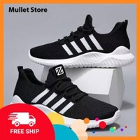 Giày Thể Thao Sneakers Nam màu đen sọc trắng thoáng khí thời trang chống trượt