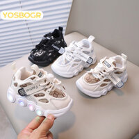 Giày thể thao thoáng khí YOSBOGR có đèn LED, phong cách mới, phù hợp cho trẻ từ 1-6 tuổi