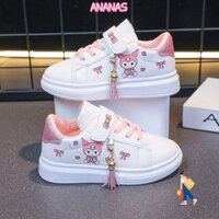 Giày thể thao thời trang bé gái ANANAS, Giày thường ngày xuân thu chống trượt Kuromi Kid, Giày đế dày Sanrio chống thấm nước đế dày dành cho học sinh tiểu học