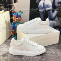 Giày thể thao trắng Mcqueen cho nam và nữ, đế tăng chiều cao unisex, màu trắng hoàn toàn, PX4D