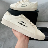 Giày Thể Thao_YSL Saint Laur, Giày Sneaker Saint rent Màu Kem Vải Canvas Full Box Bill (CÓ HỖ TRỢ ĐỔI SIZE) Bản S.Cấp