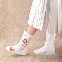 [Giày thêu Xinglong 2] Giày vải ngón chân tròn phong cách dân tộc mùa thu 2020 Giày vải ngón chân tròn thoáng khí Giày bốt thêu mùa thu hàng ngày dành cho nữ. 22