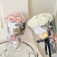 Giấy Thiếc Gói Hoa Tráng Gương Bóng Chống Nước Bằng Kim Loại Bạc Bóng