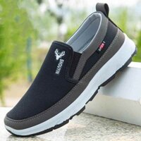 Giày Thoáng Khí Người Cao Tuổi Trung Niên Giày Công Sở Đế Mềm Nam Chống Trơn Trượt Bố Giày Thể Thao Cũ Bắc Kinh Vải Com