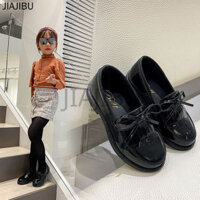 Giày Thời Trang Trẻ Em Giày Khiêu Vũ Màu Đỏ Cô Gái Dễ Thương French Low Heel Doll Shoes Korean Fashion Round Toe Mary Jane Shoes Giày Đế Dày Giày Đi Học Đen Giày Em Bé Chống Va Chạm Giày Da Nhỏ Tua Rua Chống Trượt Y2K Giày Công Chúa Slip-on Thông Thường