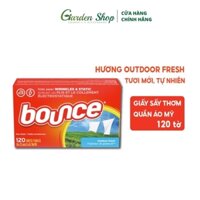 Giấy Thơm Quần Áo Bounce Sheets Outdoor Fresh 120 Tờ