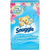 Giấy thơm Snuggle Exhilarations Fabric Conditioner Dryer Sheets - Island Hibiscus & Rainflower 70 tờ