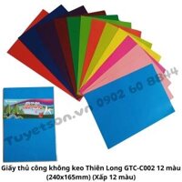 Giấy thủ công không keo Thiên Long GTC-C002 12 màu (240x165mm)