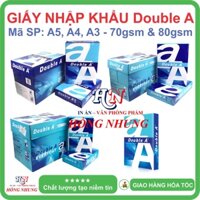 [Giấy thùng 500 tờ] Giấy in A4 - Double A - Định lượng 70gsm/ 80gsm, Số lượng 500 Tờ, Giấy Thùng trắng mịn