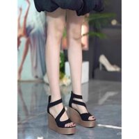 Giày thương hiệu tiệc tùng, giày cao gót đế bệt, giày sandal thời trang mới mùa hè 2025 cho phụ nữ, giày đế wedge hở mũi