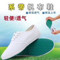 Giày Trắkasut perempuan Giày thể thao biểu diễn thể dục dụcụ Giày thể thao đôi nam nữ học sinh màu trắgiày Bắc Kinh cũ Giày thể thao giày vải 009 E40X