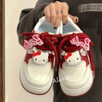 Giày Trắng Đế Dày Hello Kitty Màu Đỏ Hợp Thời Trang Quốc Gia Mùa Xuân 2024 Phong Cách Mới ins Hợp Thời Trang Phù Hợp Với Tất Cả Trận Đấu Giày Thể Thao Thông Thường Giá Rẻ m