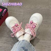 Giày trắng mùa hè mới dành cho nữ XINGX Platform Giày đế bánh mì phù hợp thông thường