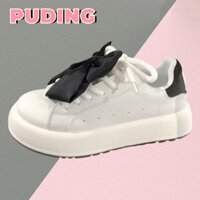 Giày trắng nữ, Mềm mại, Dễ thương, Thoải mái, Thắt nơ, Giày đế bệt dành cho nữ, Giày đế bệt thông thường