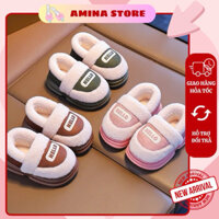 Giày Trẻ Em Lót Lông Phối Da Lộn Siêu Nhẹ , 4 Màu Sắc Cho Cả Bé Trai Bé Gái