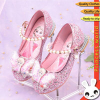 Giày Trẻ Em Mới Da Pha Lê Frozen Elsa Giày Công Chúa Giày Cao Gót