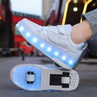 Giày Trẻ Em - Mới Nâng Cấp Có Bánh Xe Màu Đèn LED Giày Trượt Patin Sáng Bóng Size 30-40