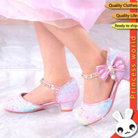 Giày Trẻ Em Mới Rainbow Đảng Giày Cao Gót Da Công Chúa