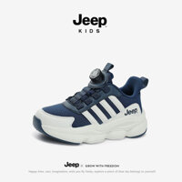 Giày trẻ em mùa xuân và mùa thu xe JEEP Giày thể thao nhẹ cho bé trai Chạy Bộ Thoáng khí mặt lưới mùa hè Giày Trắng