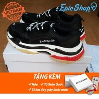 Giày triple S đen đỏ (ảnh thật, fullbox)