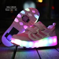Giày trượt, giày có bánh xe trượt cho bé gái loai 2 bánh 4 bánh đa nặng vừa đi bộ vừa trượt patin độc đáo sành điệu GB01