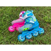 Giầy trượt patin CalAry có hãm khóa bánh an toàn c3/c3s màu xanh