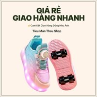 Giày Trượt Patin Có Đèn Led, Bánh Xe Đôi Vô Hình Cho Bé Trai Bé Gái W