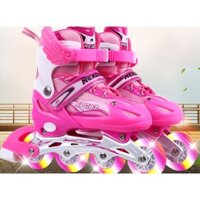 Giầy trượt patin màu hồng kèm bộ bảo hộ các size
