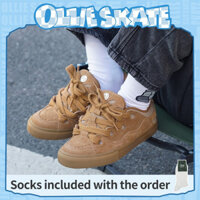 Giày trượt ván nam nữ thời trang bằng vải canvas màu lúa mì Bake18009 Ollieskate@1az