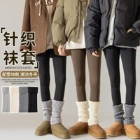 Giày Tuyết Tất Nữ Cọc Tất Thu Nhật Bản Bê Tất Giữa Ống Tất Chân Giày Thể Thao Chân Bao 1.16