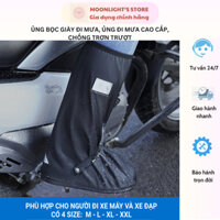 Giày Ủng Đi Mưa, Ủng Bọc Giày Nam Nữ Cổ Cao Đế Cao Su Dày Chống Trơn Trượt Chất Liệu Nhựa PVC 2 Lớp