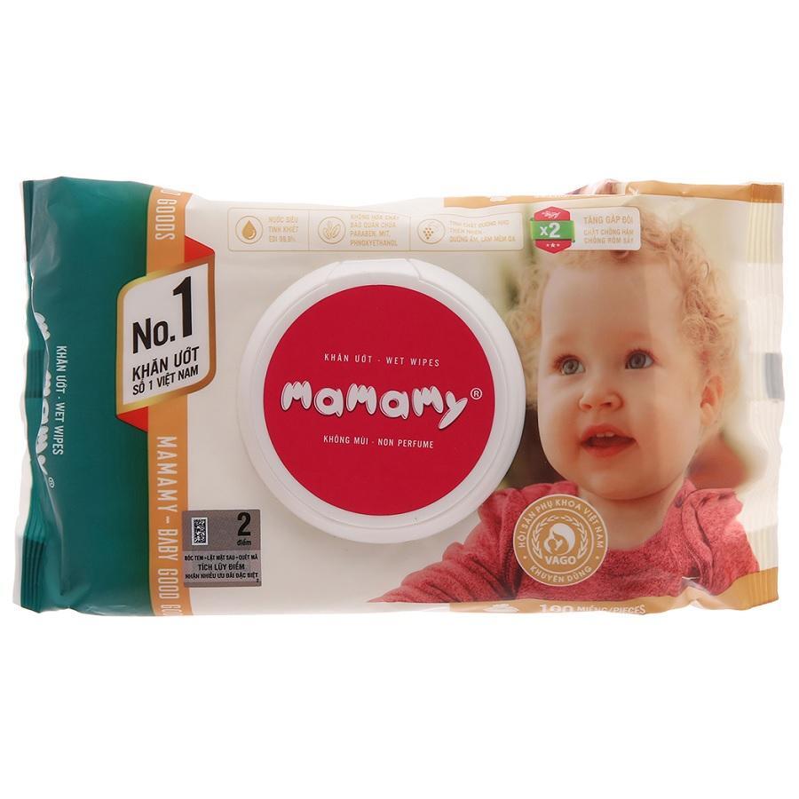 Giấy ướt Mamamy 100 tờ - có nắp không mùi