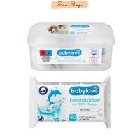 Giấy ướt trẻ em Babylove Feuchttücher 99% nước, không mùi, gói lớn 80 tờ