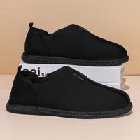 Giày Vải Bắc Kinh Cũ Nam Thoáng Khí Màu Trơn Giày Nam Slip-On Thoải Mái Đế Mềm Lười Lái Xe Giày Cũ Bắc Kinh Giày Vải Nam Trong Suốt 9.25