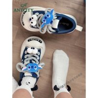 Giày Vải Bạt Mũi Tròn Đế Dày Hở Ngón Hình Doraemon Ouder Cười Dễ Thương