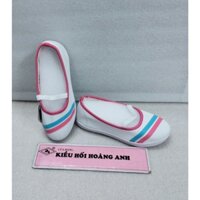 Giày vải bé gái dây thun hai sọc viền BITAS -KHHA - GVBG03