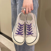 Giày vải bố Giày thường ngày xỏ chân Giày thể thao giày vải bố xỏ chân dây thun mẫu mới mùa hè cho Nữ Giày Trắng nhẹ thoáng khí
