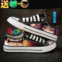 Giày vải canvas cổ thấp thoáng khí mùa xuân cho nam, giày sneaker thời trang, giày anime Naruto One Piece cho sinh viên, giày phát sáng trong bóng tối