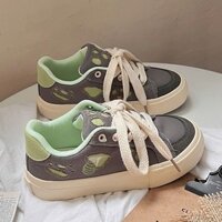 Giày vải dahingzhe Giày cao đường phố nữ Giày một lớp hoạt hình giày nữ học sinh