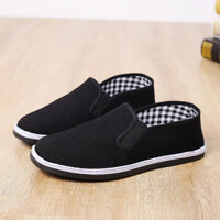 Giày vải dày thoải mái, giày vải đen đế vải canvas, giày đơn, giày làm việc 009 ULWV