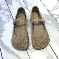 Giày vải Mary Jane thấm mồ hôi mùa xuân dành cho nữ Bán chạy ~ 2025 Giày đơn Giảm giá đặc biệt Khử mùi Vải lanh phẳng Giày nữ mỏng Đậu Hà Lan Giá bán buôn thoáng khí