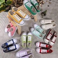 Giày vải mới mùa thu 2025 cho phụ nữ, phong cách đại học, màu sắc ngọt ngào, giày thể thao đa năng, phiên bản Hàn Quốc, giày đế thấp cho sinh viên