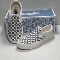 Giày Van's Caro LV Lười Trắng Nam Nữ Bản Cực Đẹp FullBox Hàng Độc Quyền