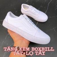 Giày Vans oldskool nam nữ trắng full Tặng kèm boxbill Lọ Tẩy