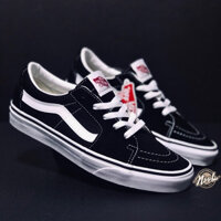 Giày Vans Sk8-low cổ điển màu đen/trắng có tay