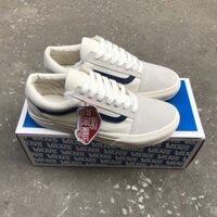 Giày Vans trắng xám sọc đen nam nữ [Video_Ảnh Thật] fizz.sneaker